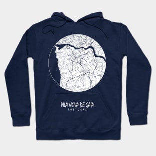 Vila Nova de Gaia, Portugal City Map - Full Moon Hoodie